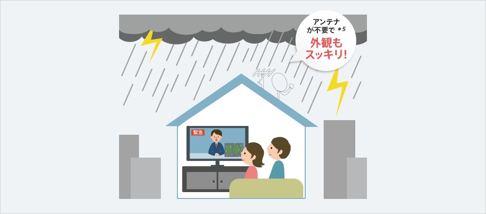 「フレッツ光」と「フレッツ・テレビ」同時加入で悪天候にも備えた安定映像を